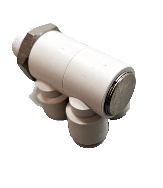 Qty 7 PCS New SMC KQ2ZD12-03NS Push to Connect Fittings BSPT 3/8" Dbl Twin Banjo - Image 4 of 4