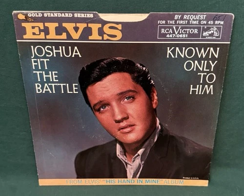 Elvis Presley Gold Standard 447-0651 Joshua Fit The Battle 45 W/ Sleeve 1966 NM