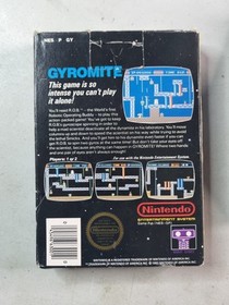 Gyromite (Nintendo NES) COMPLETE CIB Black Box Box 5 Screw Hangtab Tested