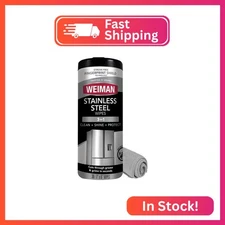 Weiman Stainless Steel Wipes (Large Microfiber Cloth) Removes Fingerprints Resid