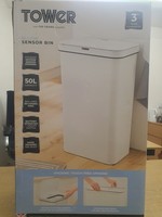 Tower T838005C 50L Rectangular Sensor Bin - Cream