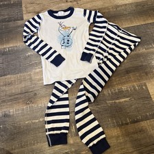 Hanna Andersson white navy Frozen Olaf pajamas size 130 or US 8