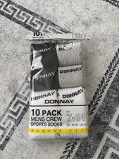 Image of Donnay Men's Socks Multi-Pack Size 7-11, 10 pack with 2 pairs missing Black,Grey