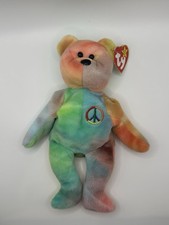 Ty Beanie Baby: Peace Bear 1996 - Multicolor Excellent Condition PVC