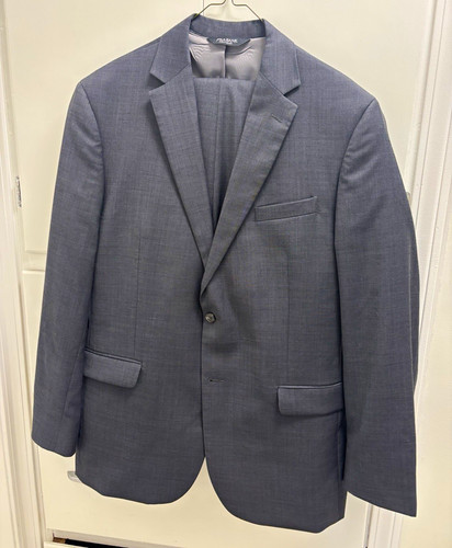 Jos. A. Bank Traveler Gray Wool 2pc Suit Tailored 46L 40W 2-Button