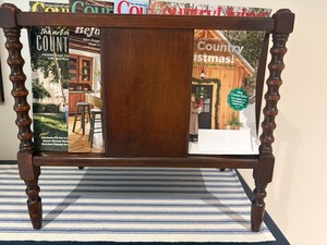 Vintage Mahogany Canterbury Magazine Rack, Imperial Furniture Co