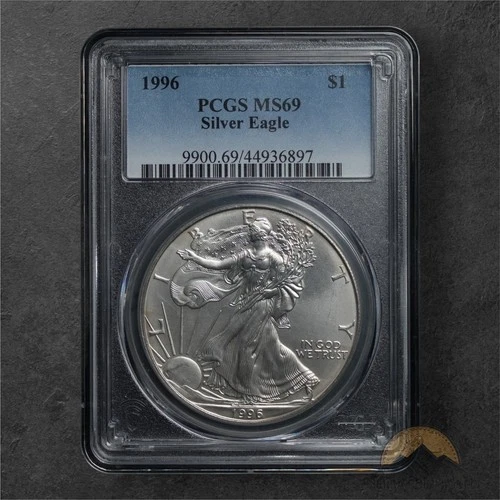 1996 1oz American Silver Eagle $1 - PCGS MS69 - Philadelphia