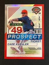 Cade Kuehler 2024 Panini Prospect Edition Ticket Red Prizm /199 Braves 