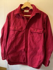 L.L. BEAN Vintage Men's Medium Red Chamois Cloth Made in USA Work Heavy Shirt