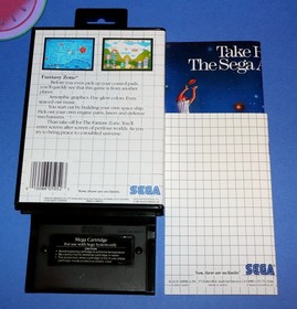 TESTED Sega MASTER SYSTEM Cartridge FANTASY ZONE with NEW Case Manual Poster