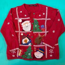 Vintage 90s knit holidays Christmas cardigan 1990s vintage knit Xmas cardigan