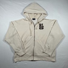 Polo Jeans Company Ralph Lauren Full-Zip Hoodie Beige RL 67 Logo