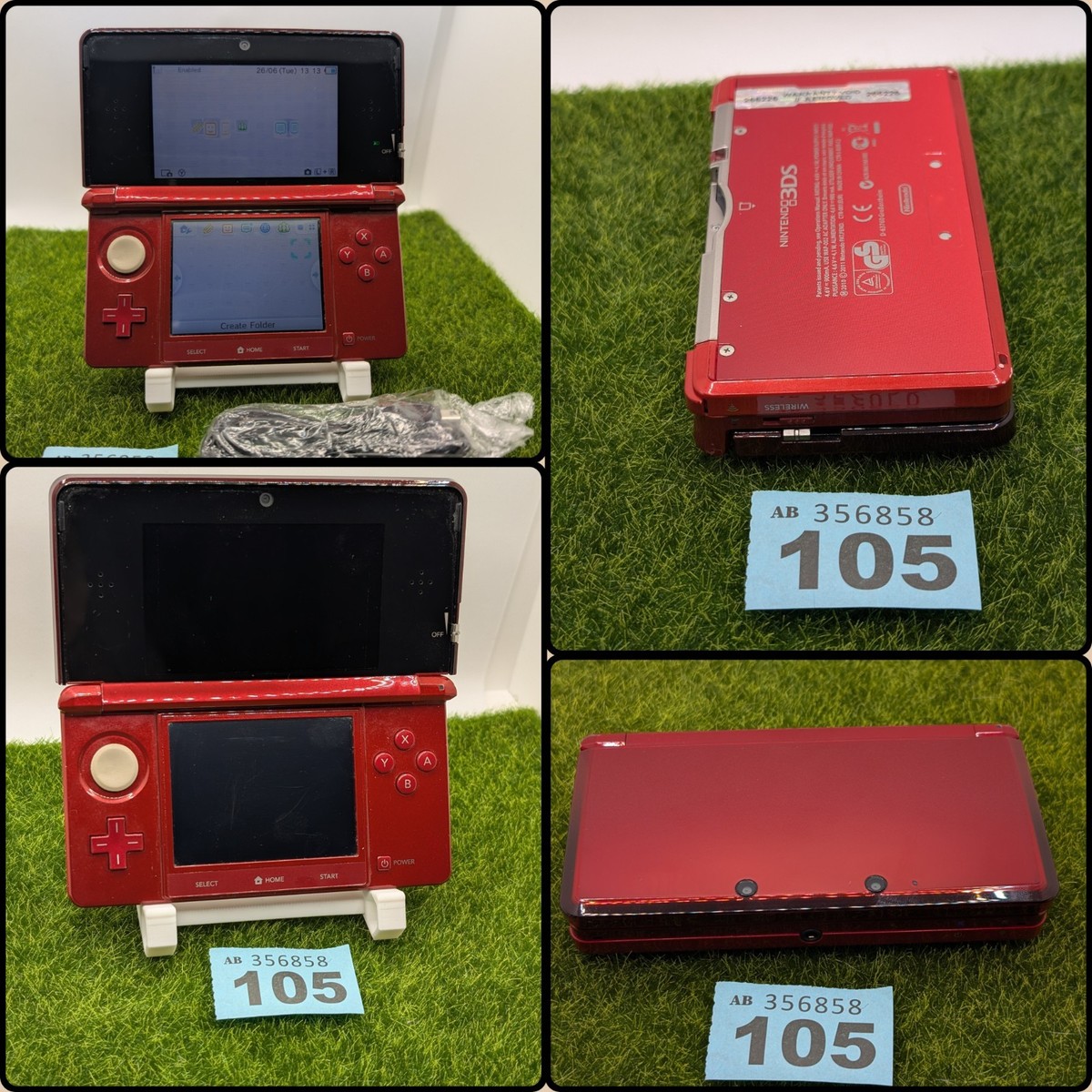 Nintendo 3DS Console Metallic Flame Red Complete Bundle EUR +