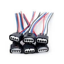 6Pcs 4-Way Wire Coil Plug Ignition Harness, Ignition Coil Connector Plug, Com...