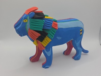 Ocean Sole Lion ''The Flipflop Recycling Company'' Africa - 8.25'' x 5.75'' Colorful