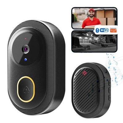 Tuya Smart Wireless 1080P WiFi Türklingel Videokamera Wasserdicht mit Akku Set