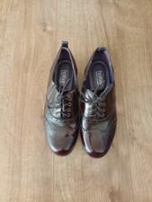 Hotter Ladies Dark Burgundy Leather Comfort Concept Brogues, UK size 7