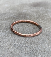 Copper Ring Stackable Hammered Rings band Size 8.5 Wedding Ring Unisex thin 2mm