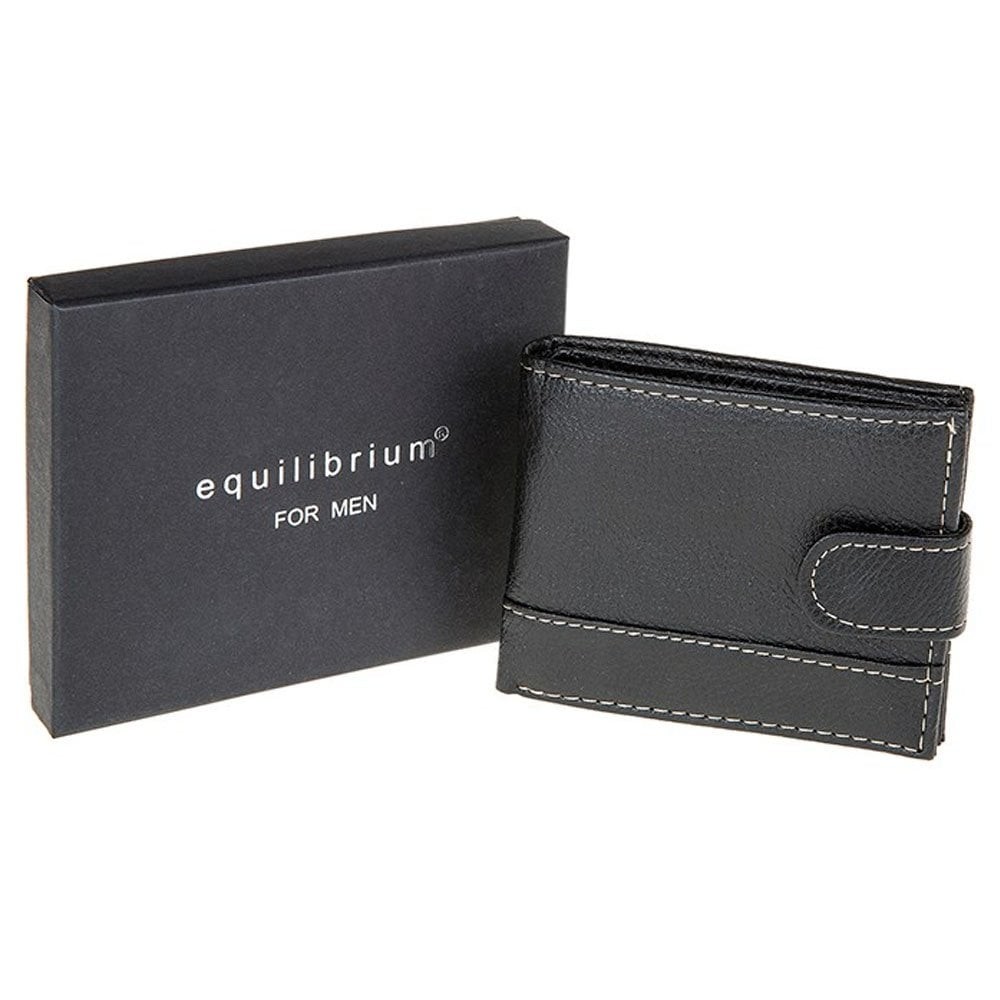 Equilibrium Men's Black Stitched Wallet 59770