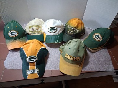 7- Vintage Green Bay Packers  Caps Hats Varying Conditions & Sizes
