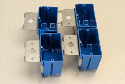 Pack of 4 Carlon 1-Gang 21 cu in New Work PVC Electrical Gang & Outlet Box Blue