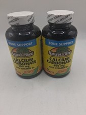 2x Nature's Blend Calcium Carbonate 600mg. With Vitamin D3 100 Tabs. exp:01/28