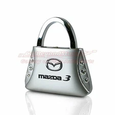 Mazda 3 Clear Crystals Purse Shape Key Chain Key-ring Keychain