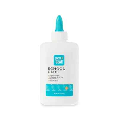 Pen+Gear Washable School Glue, No Run, Washable, Non-Toxic ,White, 4 fl oz