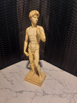 15.5'' Statue of David in Alabaster Stone A. Santini Made in Italy