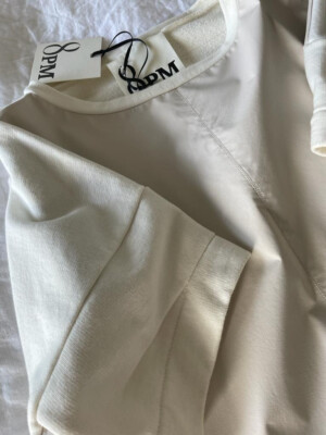 8PM Bluse aus Leder und Baumwolle