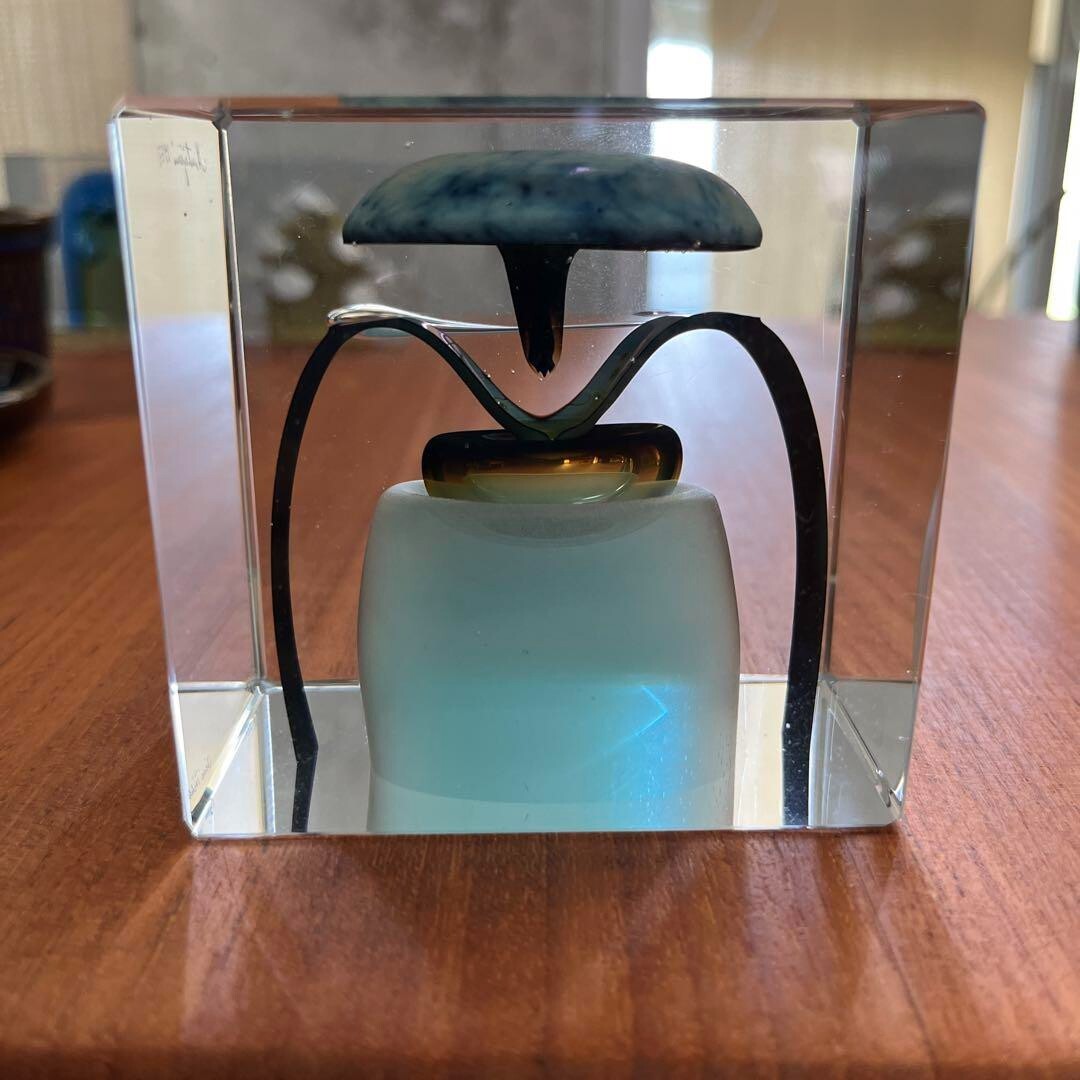 イッタラ キューブ ヌータルヤルヴィ オイバ・トイッカ 1977年 アニュアル IITTALA Oiva Toikka Annual Cube 1977 Nuutajarvi Signed