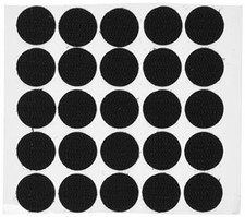 250 Sets Hook  Loop Fastener Coins/Dots Adhesive-Backed 20mm Free Ship BLACK