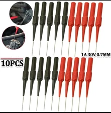 10 Pcs Multimeter Test Lead Probe Extension Back Piercing Needle Tip Probes 30V