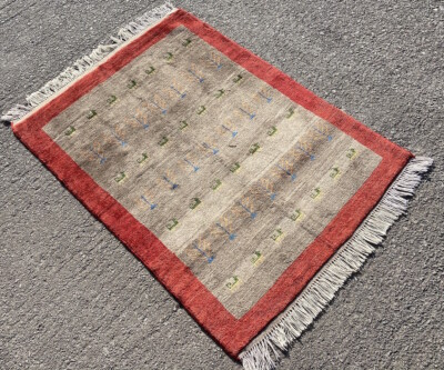 BILDER WOLLE GABBEH TEPPICH, HANDGEFERTIGT ÖSTLICHER HANDWERKER TEPPICH (4 FUSS X 3 FUSS) SAUBER