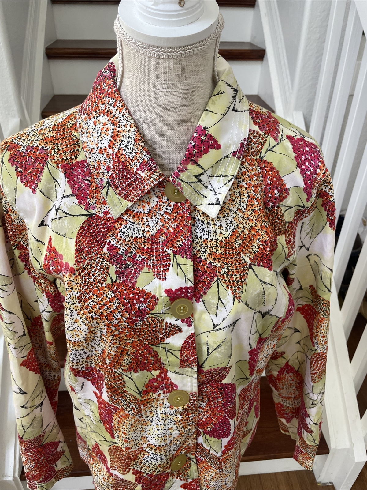 Chico's Button Down Lined Blazer Jacket Size 2 Se… - image 2