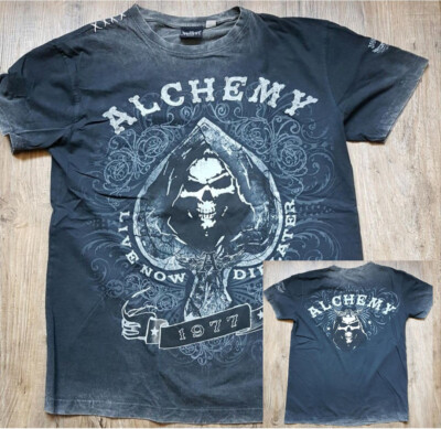 Alchemy England Shirt Pik Skull Gr M Oldschool Rock Reaper Live now die later