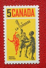 Canada 5 cent stamp 1968 MNH #483 Lacrosse players