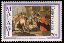 MALAWI 392 - "Adoration of the Shepherds" by Louis Le Nain (pb45687)