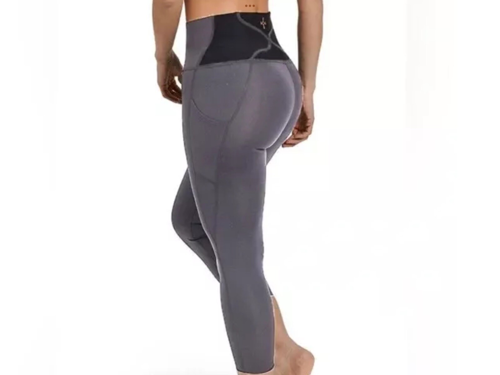 Tommie copper Women's ProGrade Lower Back Support Capri leggings Gray