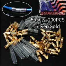200PCS 4.0mm Bullet Terminal Car Electrical Wire Female Male Connector Set USA