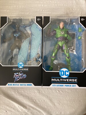 Dc Multiverse MCFARLANE 7 Figures Blue Beetle Mode & Lex Luthor Power Suit
