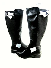 Top Moda Black Stretch Mayow Women's High Fall Boots,US Size 7.5,Medium,New