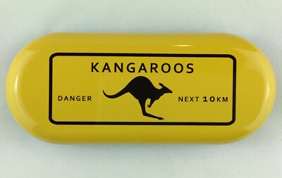 Brillenetui Etui DANGER Känguru Metallbox '' KANGAROOS '' leicht wunderschön