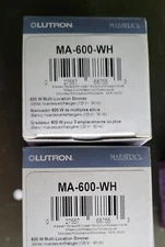Lot of 2 Lutron Maestro MA-600-WH 600W Multi Loc. Dimmer Incandescent/Halogen