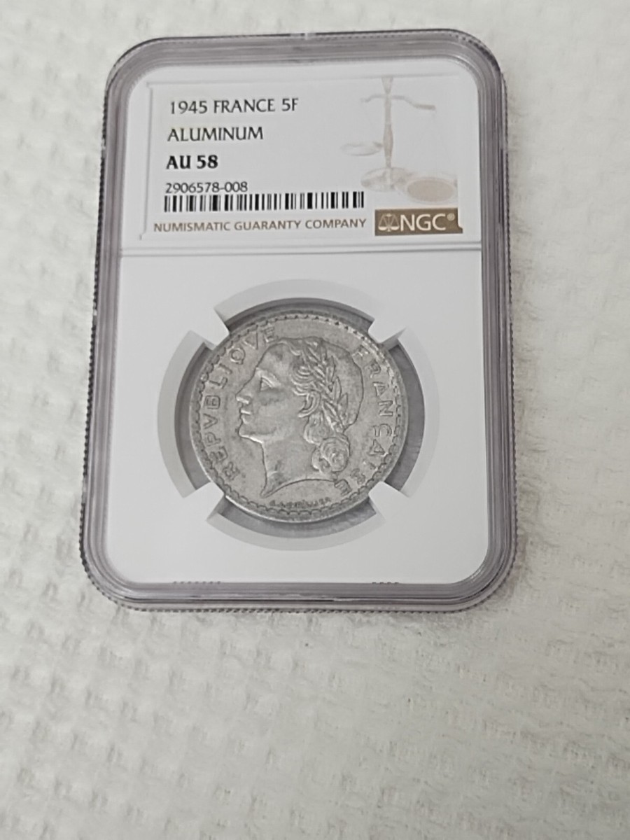 1945 France 5 Francs, Repvbliqve Francaise, NGC AU 58 | eBay
