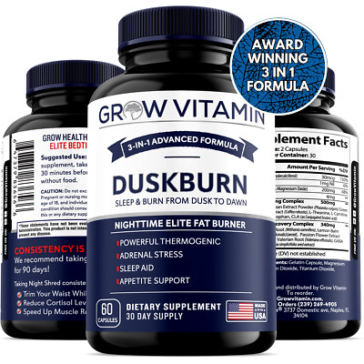 DuskBurn Night Time Fat Burner - Sleep & Burn from Dusk to Dawn - 60 Capsules