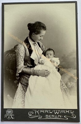 orig. KAB Cabinet Photo Photography Picture Old Fashion Berlin around 1910 Mother Child