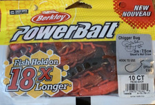 Berkley PowerBait PBCB3-SHCR Chigger Bug Hot Craw 1ea 10ct,-BRAND NEW-SHIP N 24H