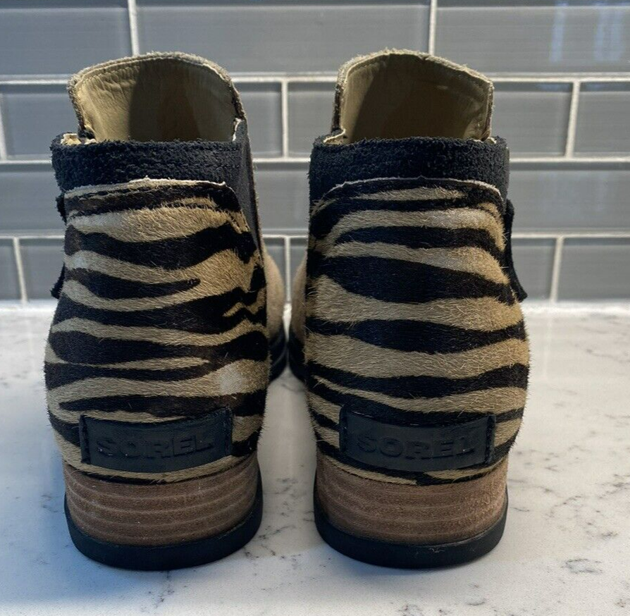 Sorel Zebra Calf Hair Wedge Ankle Boots Suede Womens 10.5 Sorel | Shoes | Sorel Zebra Ankle Boots | Poshmark main image 4
