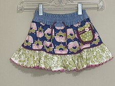 NWT Matilda Jane size 2 girls Modern Mix Multi Pattern Skirt skort
